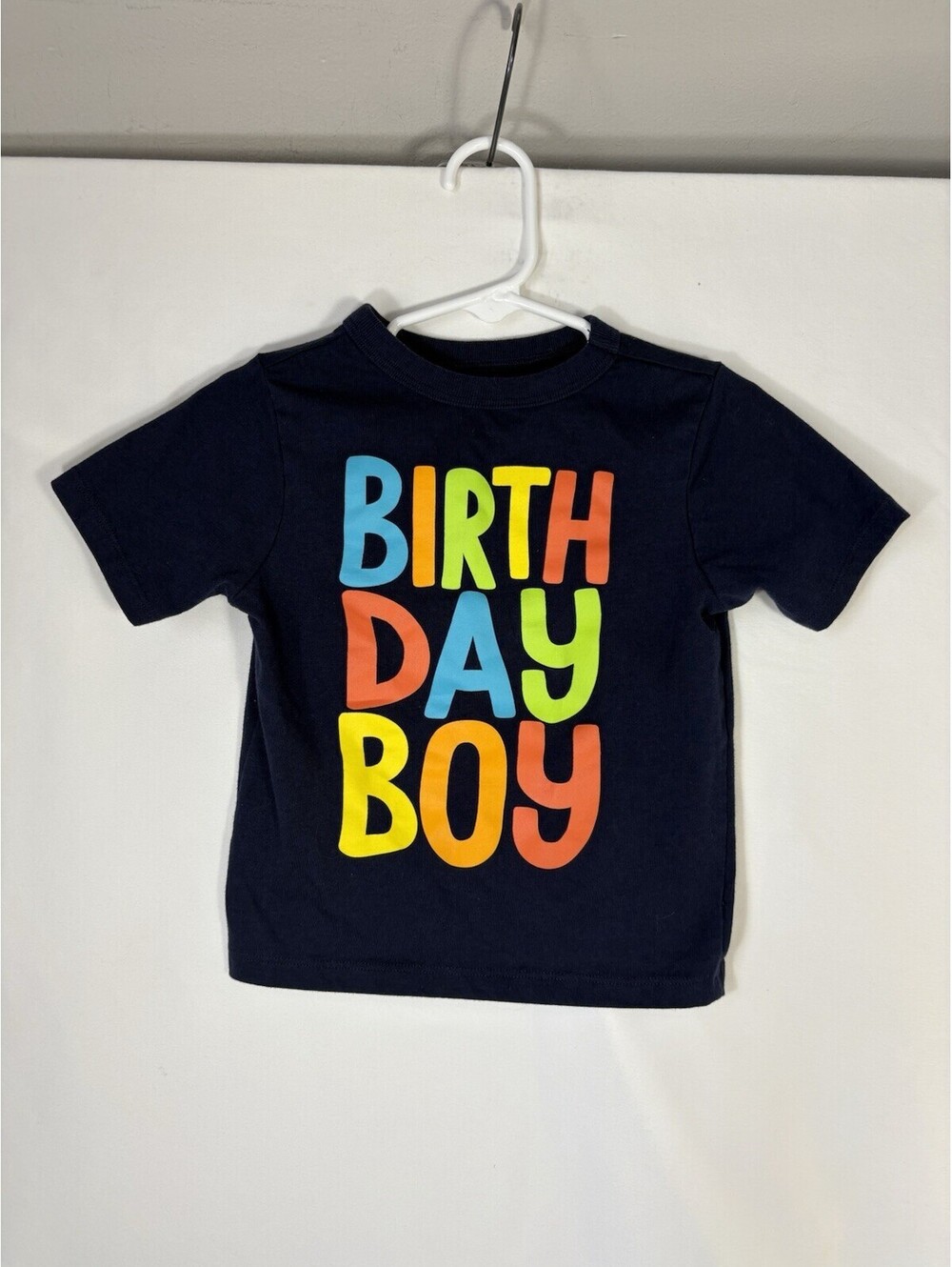 The Children’s Place Birthday Boy Shirt 2T Navy Multicolor Graphic Toddler Tee